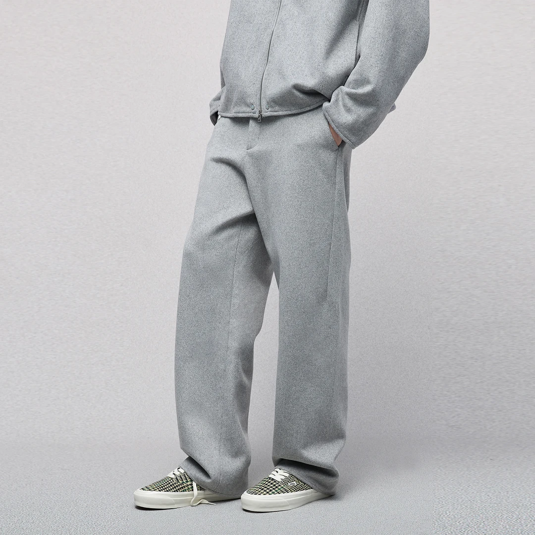 官方直营Epide Prefab棉羊毛呢混纺纽扣立体剪裁休闲裤长裤西裤