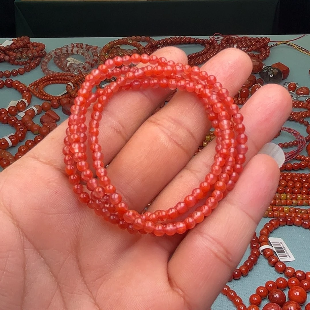 南红玛瑙未镶嵌手链冰飘花卡3 +