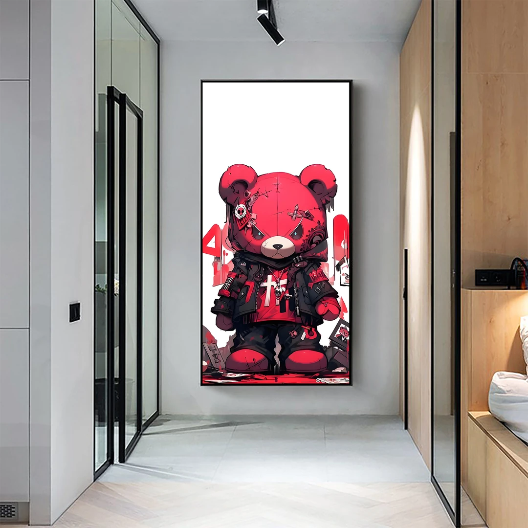 暴力熊 壁画 50*100厘米 铝合金晶瓷画