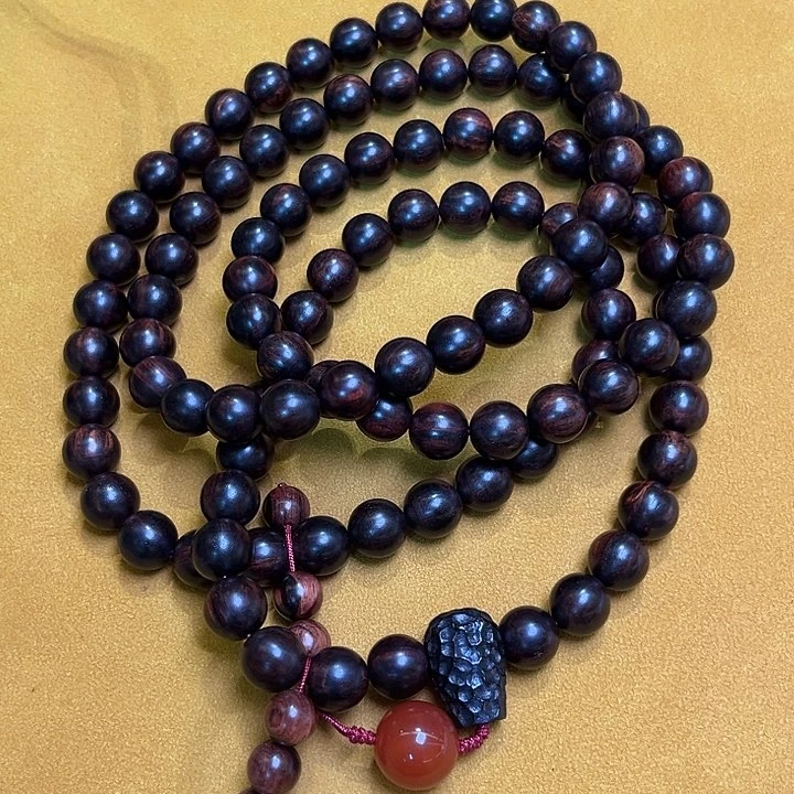 黄花梨/降香黄檀手串/手链1.2*108紫油梨沉水高货W