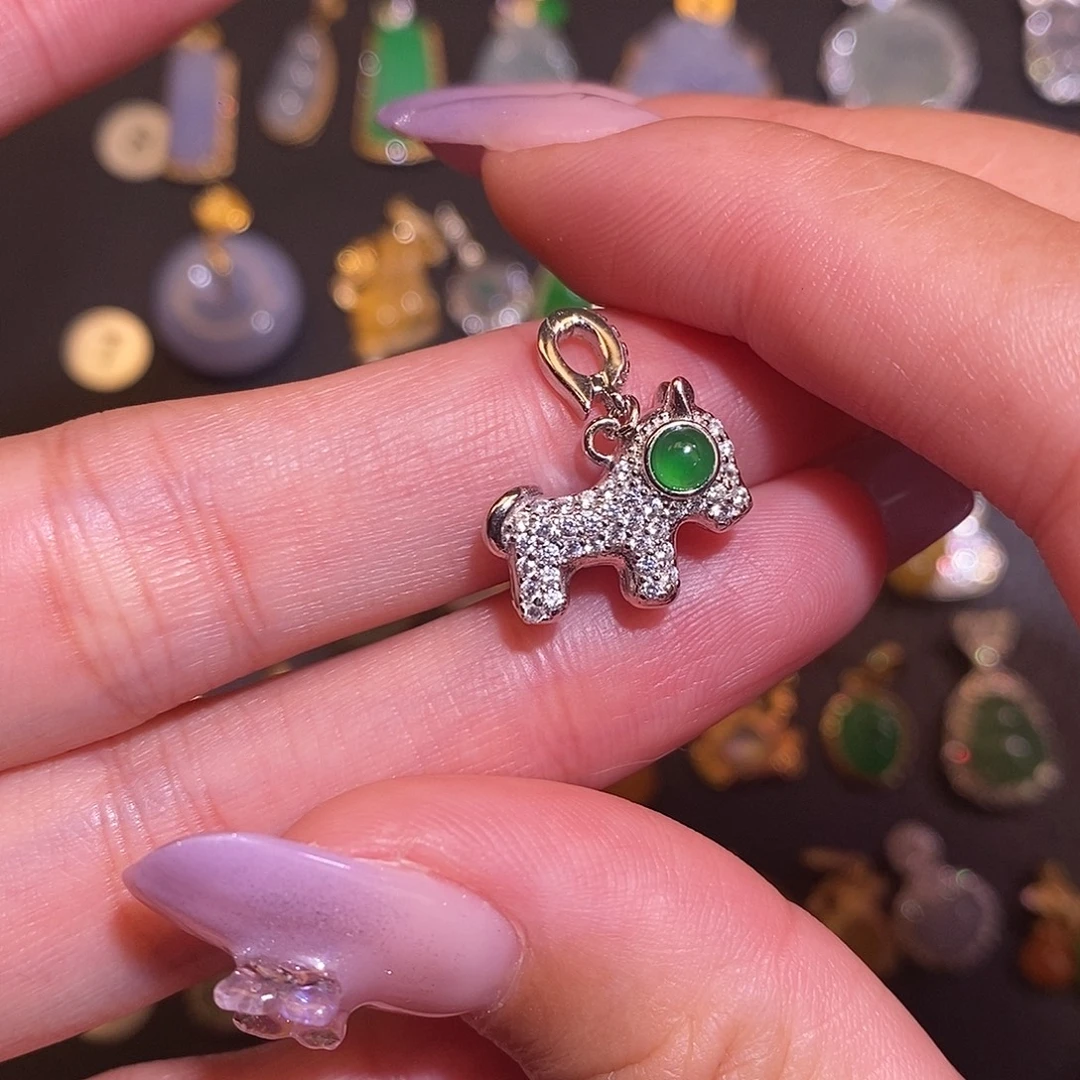 翡翠银S925镶嵌颈饰