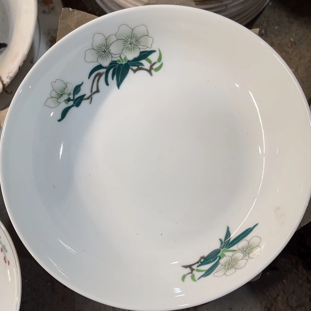 醴陵高温瓷老厂瓷微瑕深盘20厘米