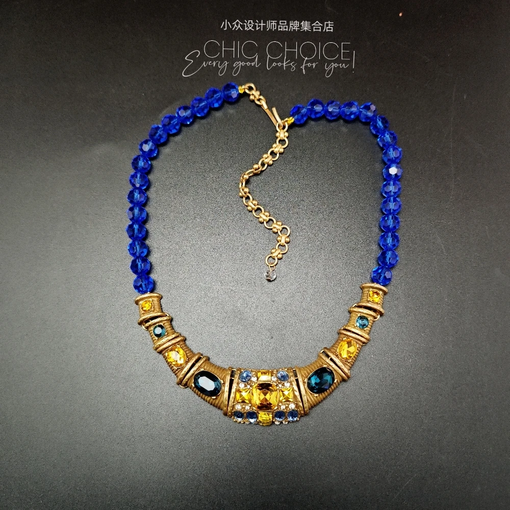 合金琉璃项链 拼色系贵气欧式项链