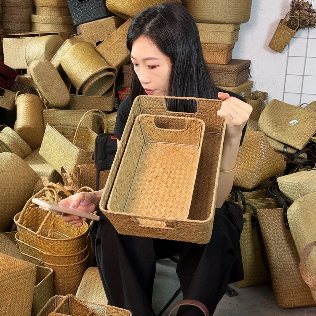编织带草编包/草编收纳盒微瑕疵