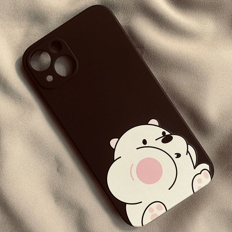 大白熊情侣iPhone13/14/15ProMax/16Pro手机壳苹果11/12魔方全包