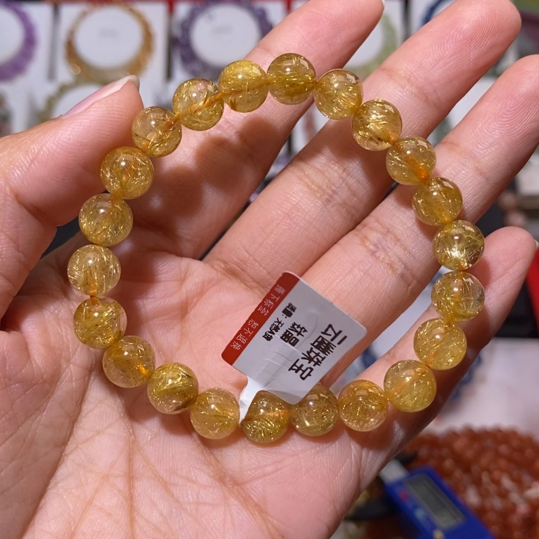 【闪购商品】发晶手链未镶嵌橘****.钛晶8.6m