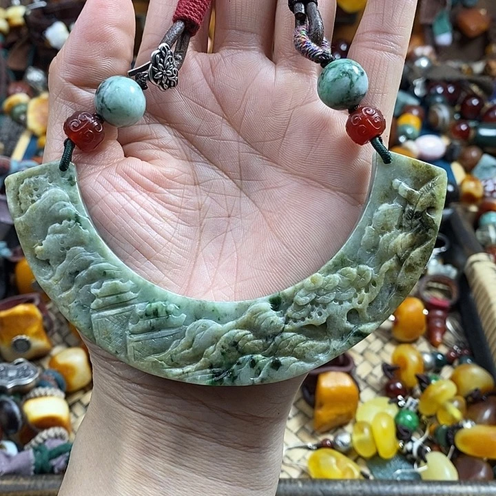 翡翠未镶嵌项链项链