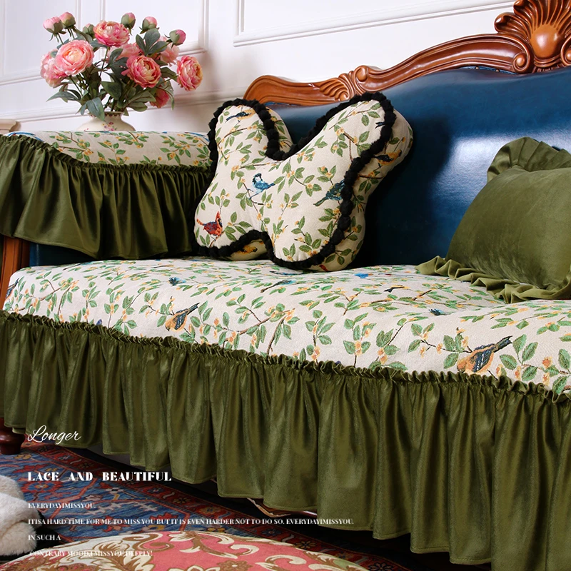 【喜上眉梢】高级感复古风防滑沙发垫四季通用一片式盖巾异形沙发垫