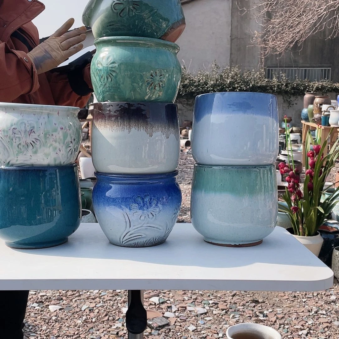 红陶王嫂花盆0122-90