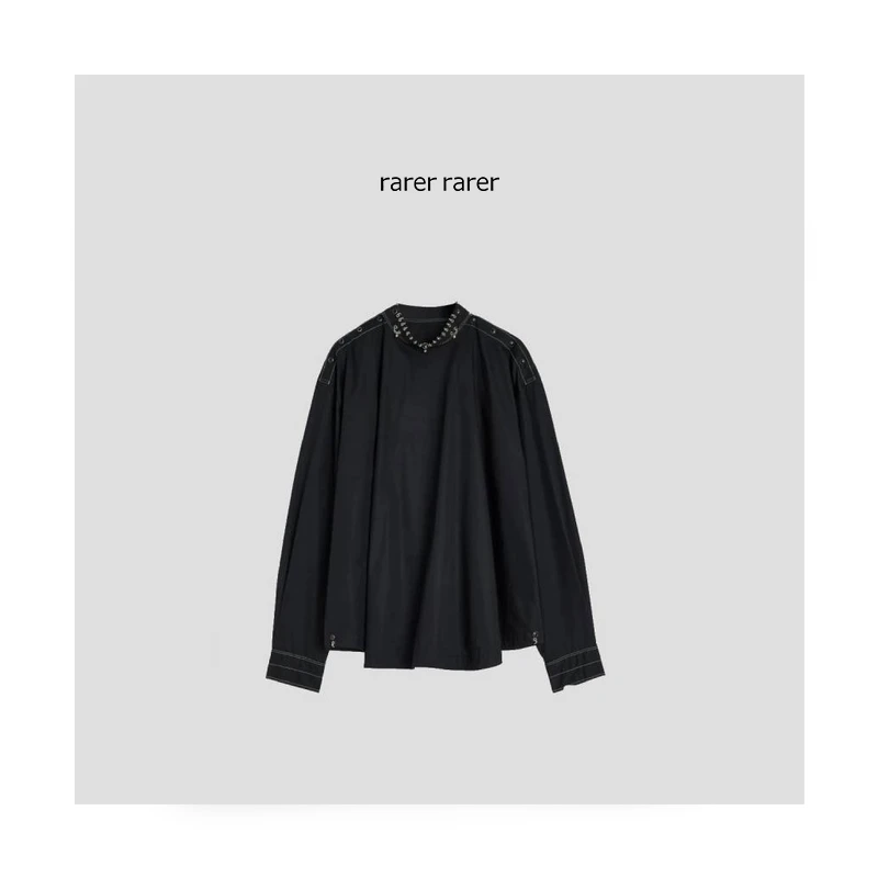【rarer rarer】25SS夏季LM黑色铁环立领衬衫 2501326
