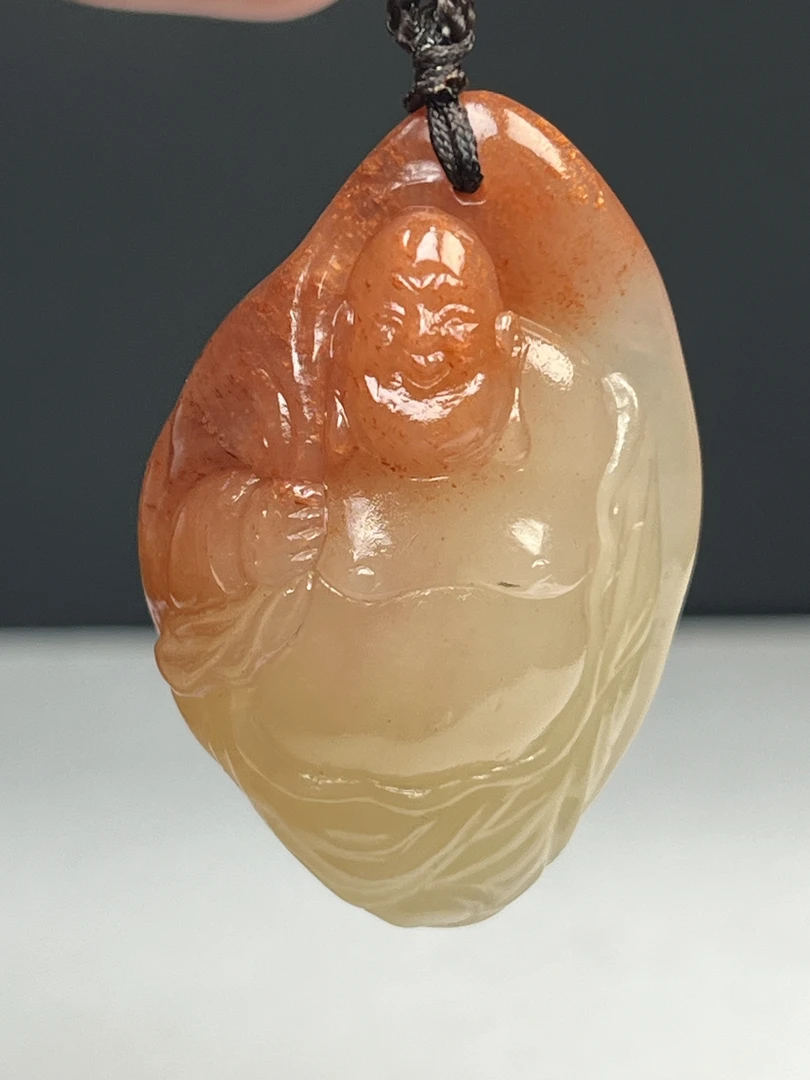 早期寿山水洞高山石弥乐佛挂件肉质精美通透4.7-3.2-1.6cm