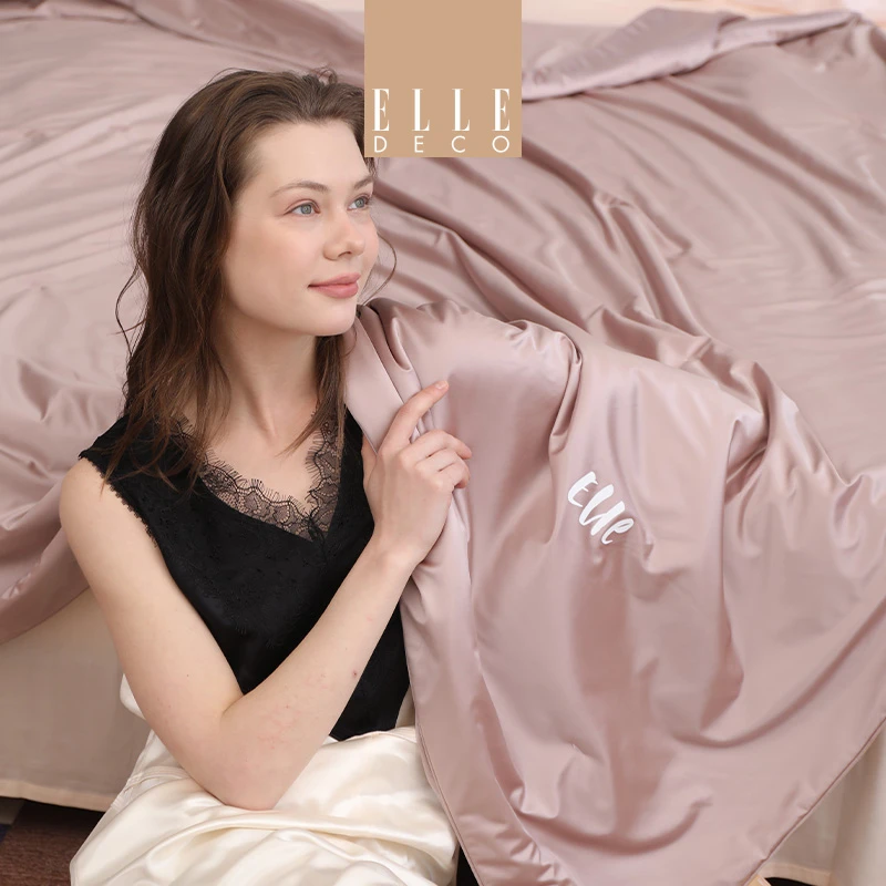 ELLE DECO 春夏新品暄紫夜空蚕丝夏凉被亲肤夏被凉感