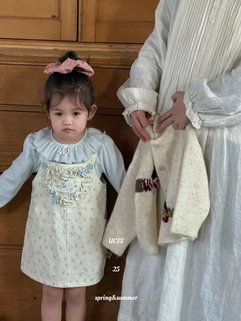 【米粒Kids】uc蓝色碎花背带裙套装U 262178
