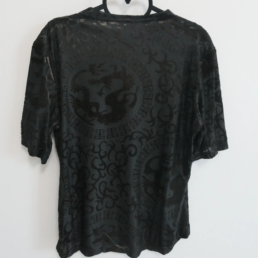 AB-1689双龙摆尾烧花半高领衫