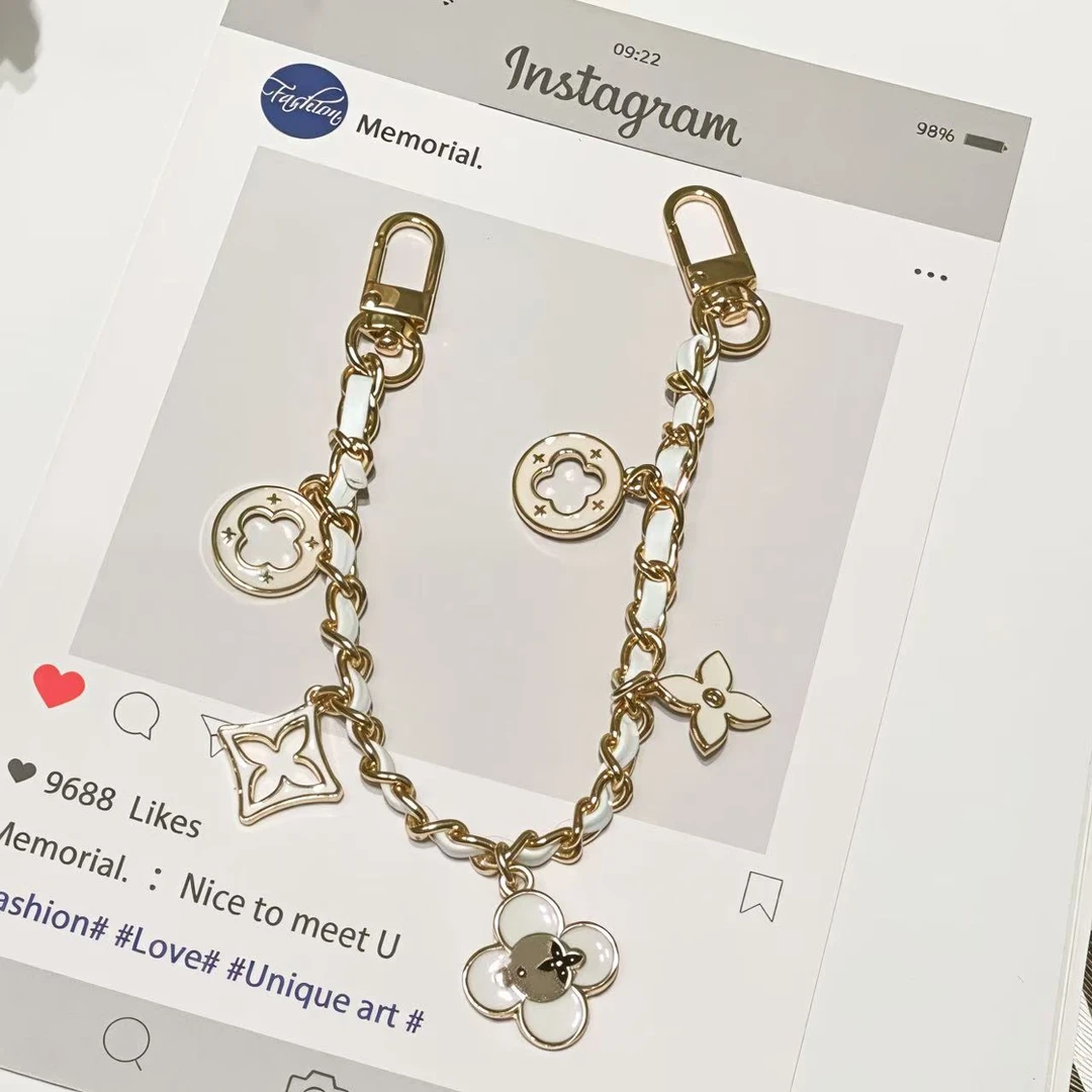 金色双扣花朵老花链条手机链条通用手机包链条