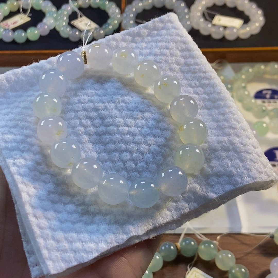 定制翡翠未镶嵌翡翠手串卡12+