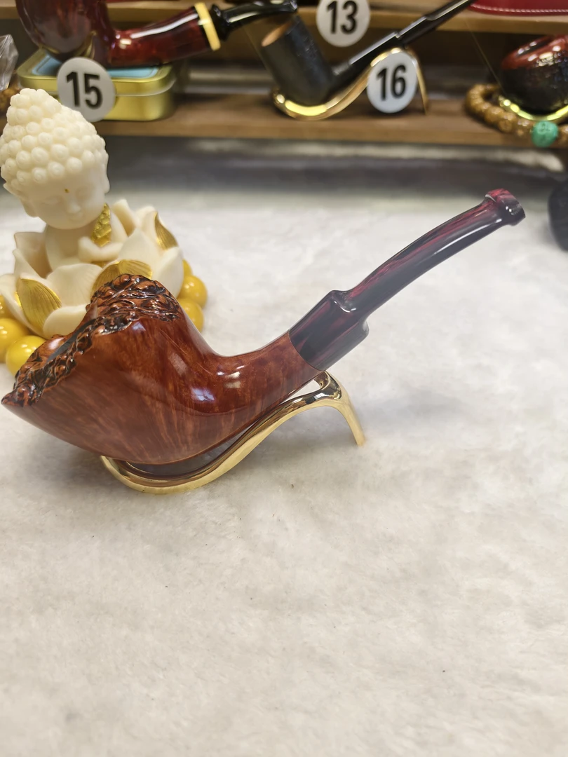 意大利进口石楠木精品总裁大瘤皮烟斗（实物以直播间展示为准）