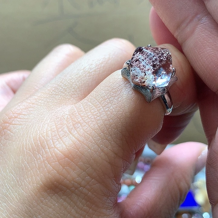 水晶水晶戒指银S925镶嵌