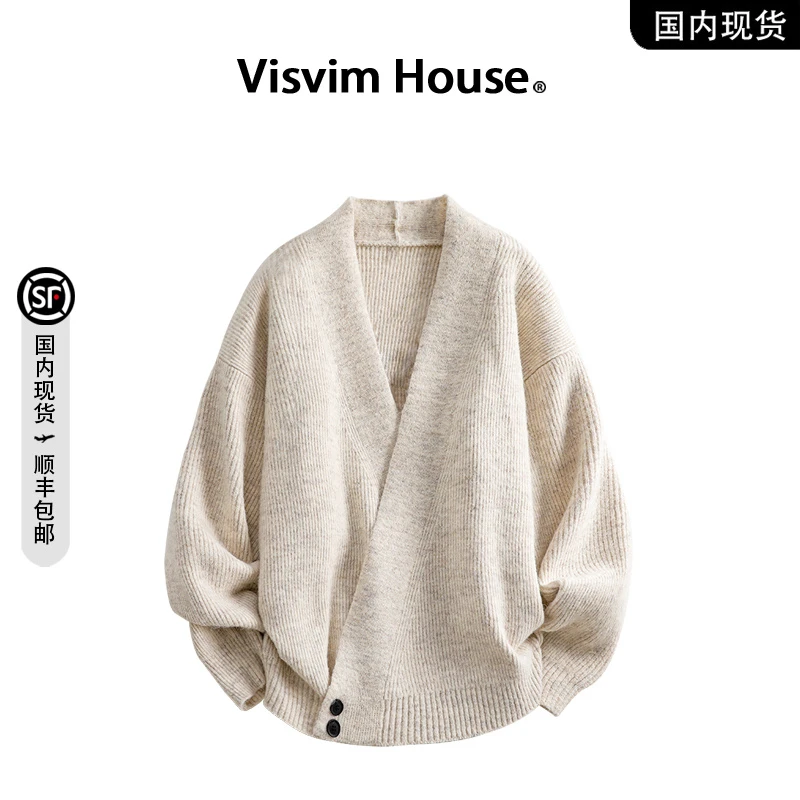 【品牌现货撤柜】VISVIM WINGS春秋季针织衫慵懒老钱风开衫毛衣男士