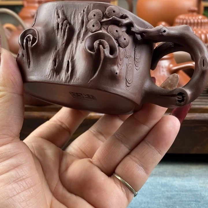 紫砂茶壶一***财原矿紫砂壶