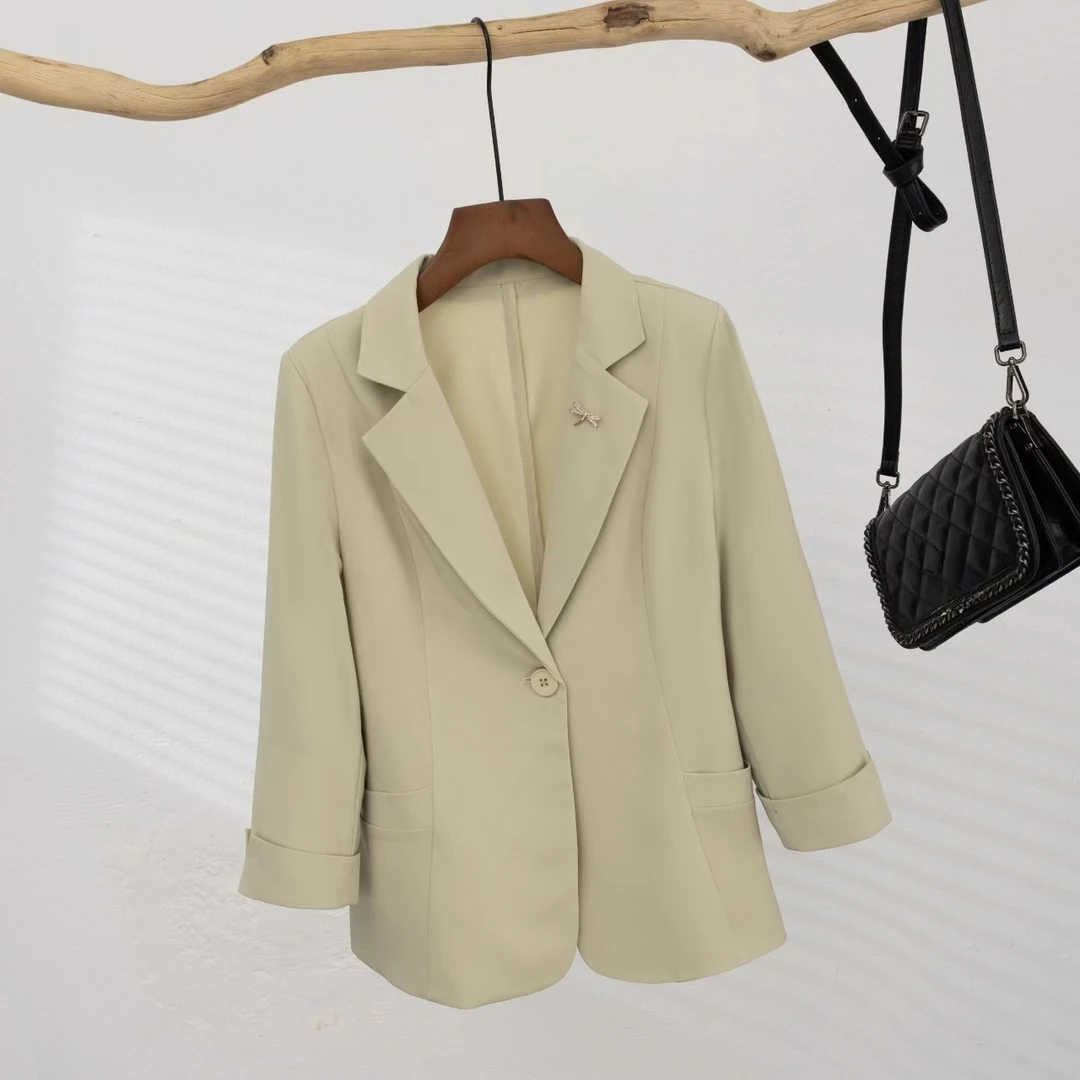 2025早春季上新薄款简约修身高档时尚洋气百搭短款小西服 -881款