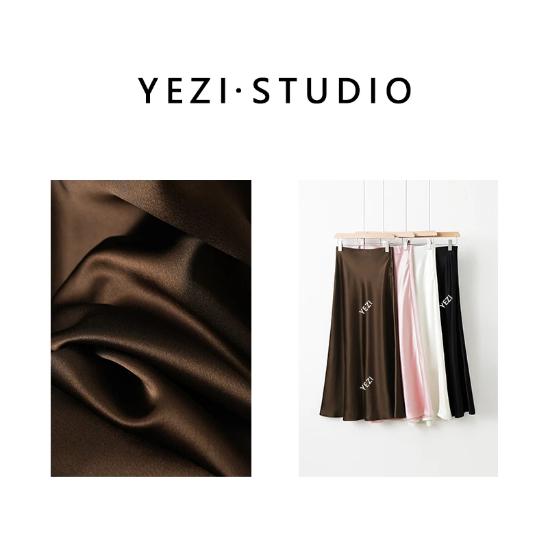 【鎏光缎影】25早春流光醋酸缎面垂感斜裁长款礼服半裙25133010-3/2