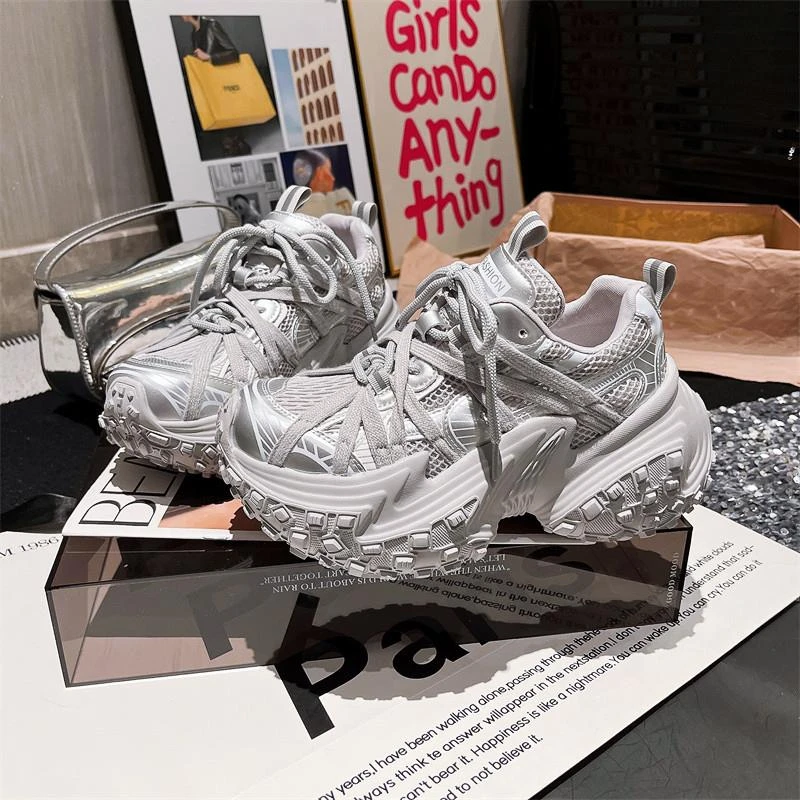 巴黎家老爹鞋女ins超火榴莲底厚底松糕小个子增高7cm运动鞋休闲鞋