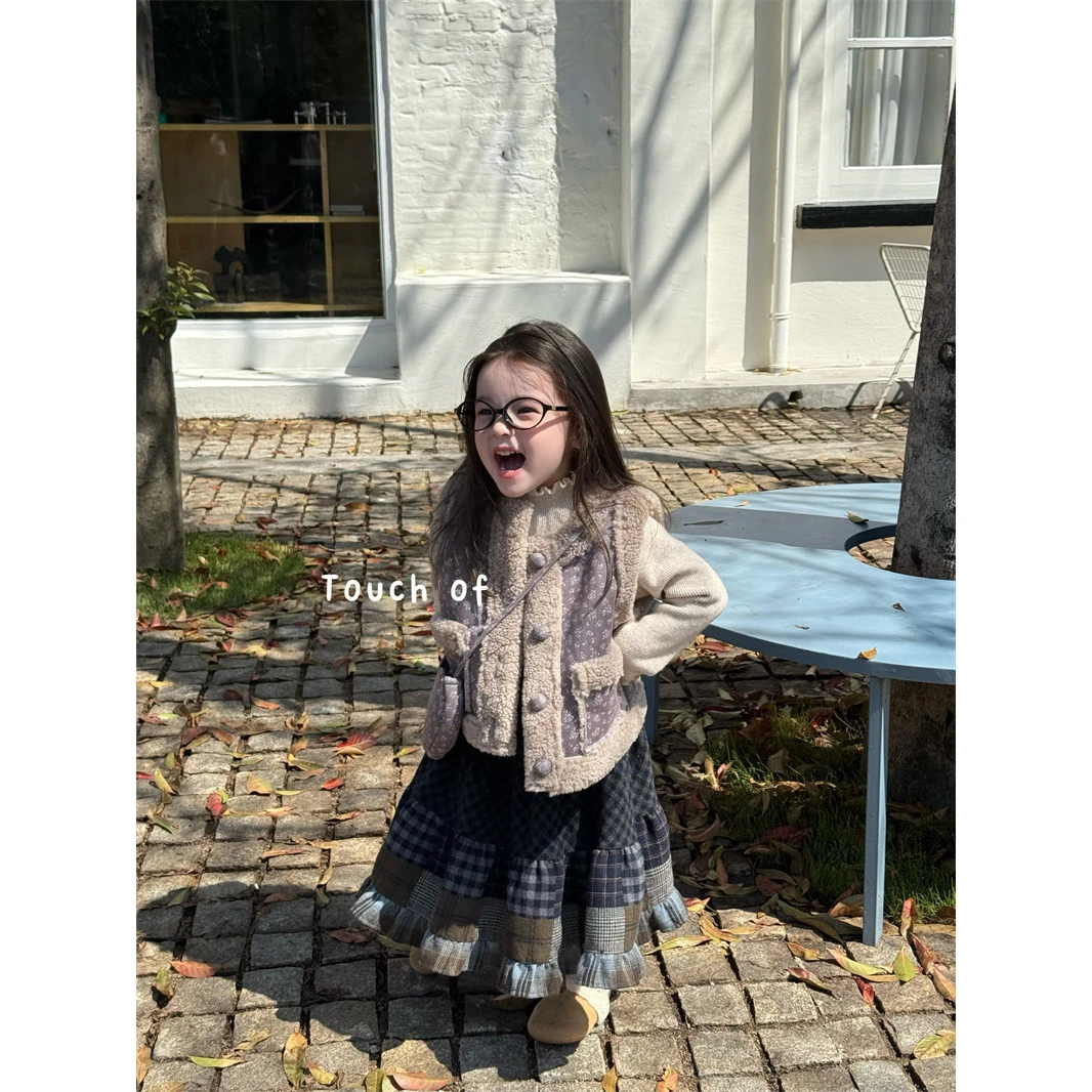 TF·25冬~碎格拼接半身裙521887（童装汉服）汉服