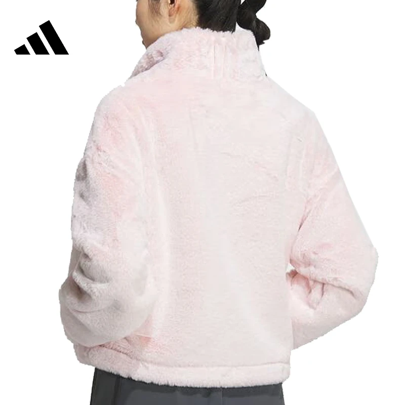 adidas/阿迪达斯 女子运动休闲绒面夹克外套 JJ1080