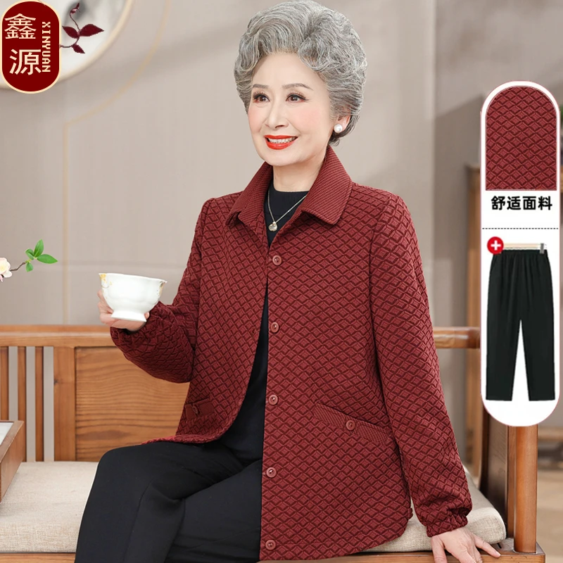 妈妈装春装外套夹克女奶奶装老年人中年老人衣服新款秋装春秋外套