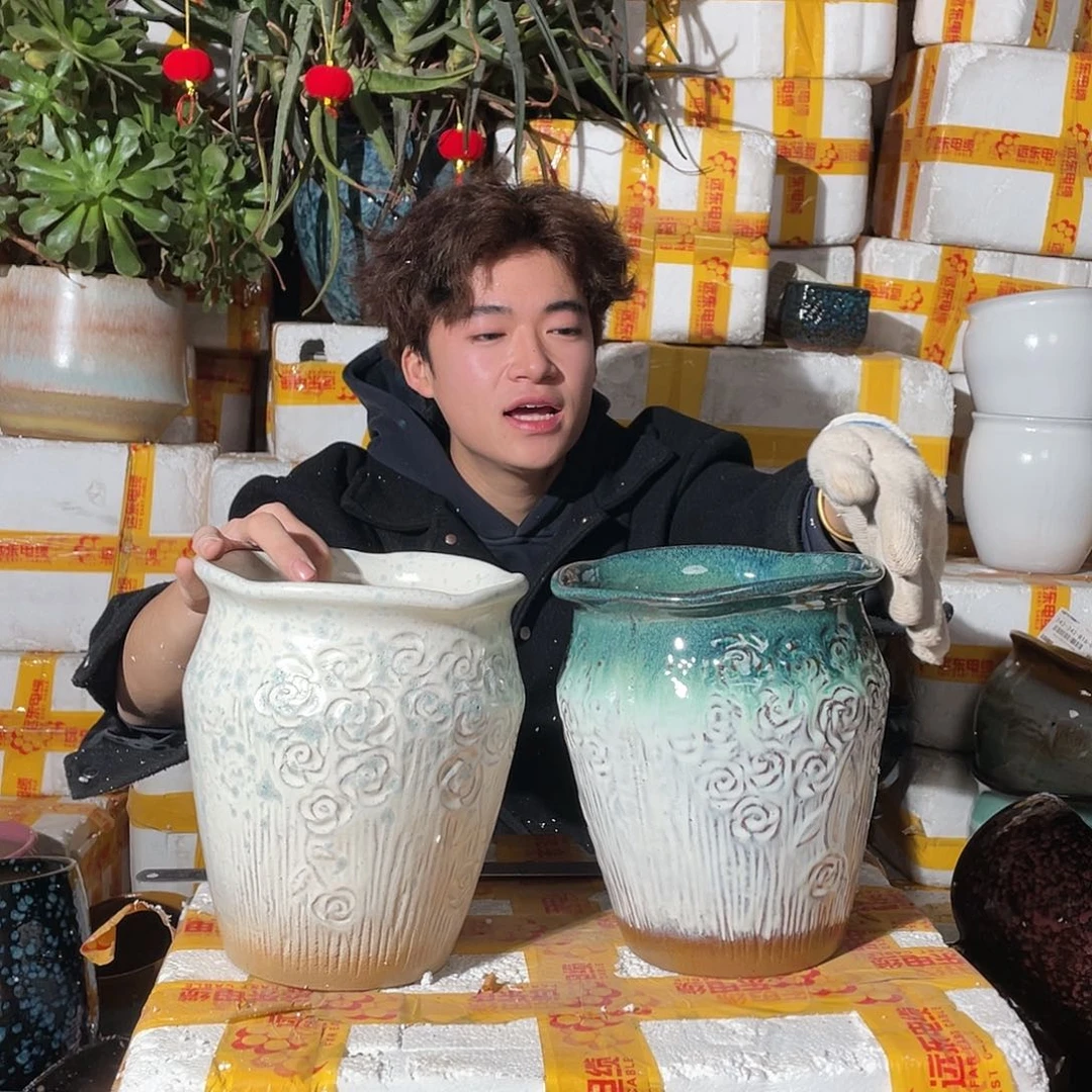 无铅玻璃宜兴紫砂花盆