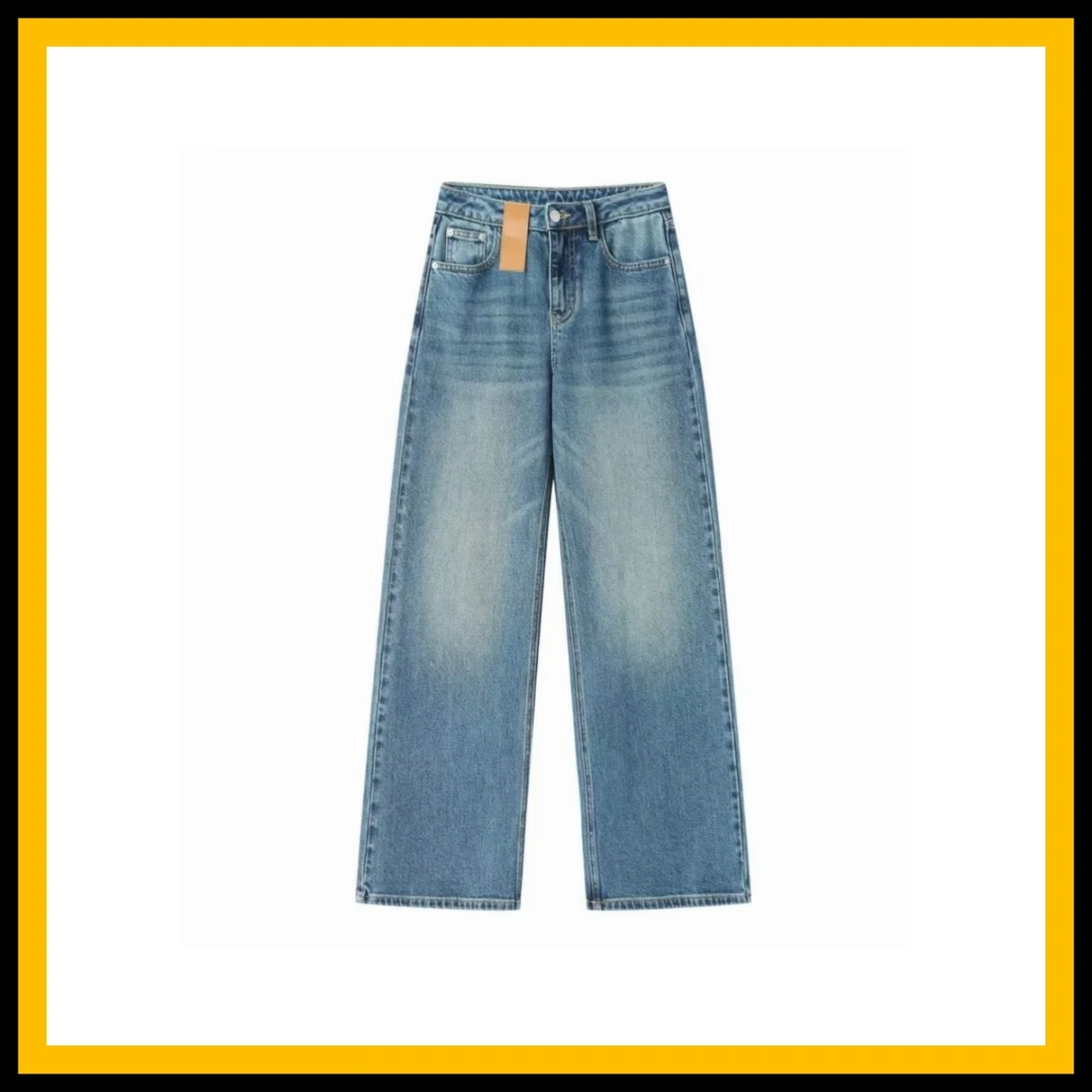 【YS定制】BF025 fff 满印浅蓝牛仔裤