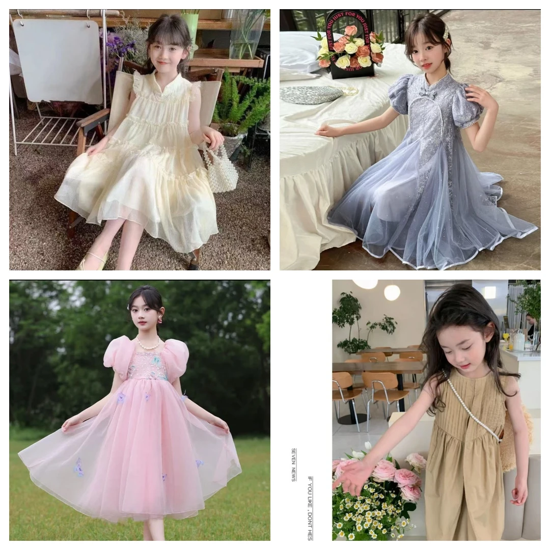 1号1-AA新款洋气网红重工宝宝夏季度假风儿童沙滩女童甜美公主裙