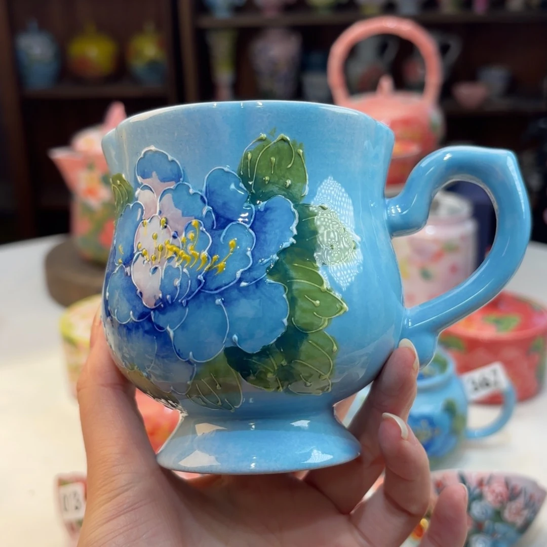 景德镇手绘高温釉下彩陶瓷茶具