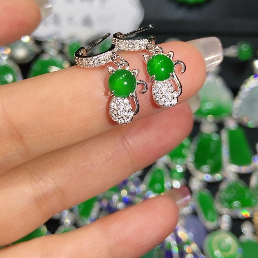 【闪购商品】翡翠耳饰未镶嵌天然翡翠