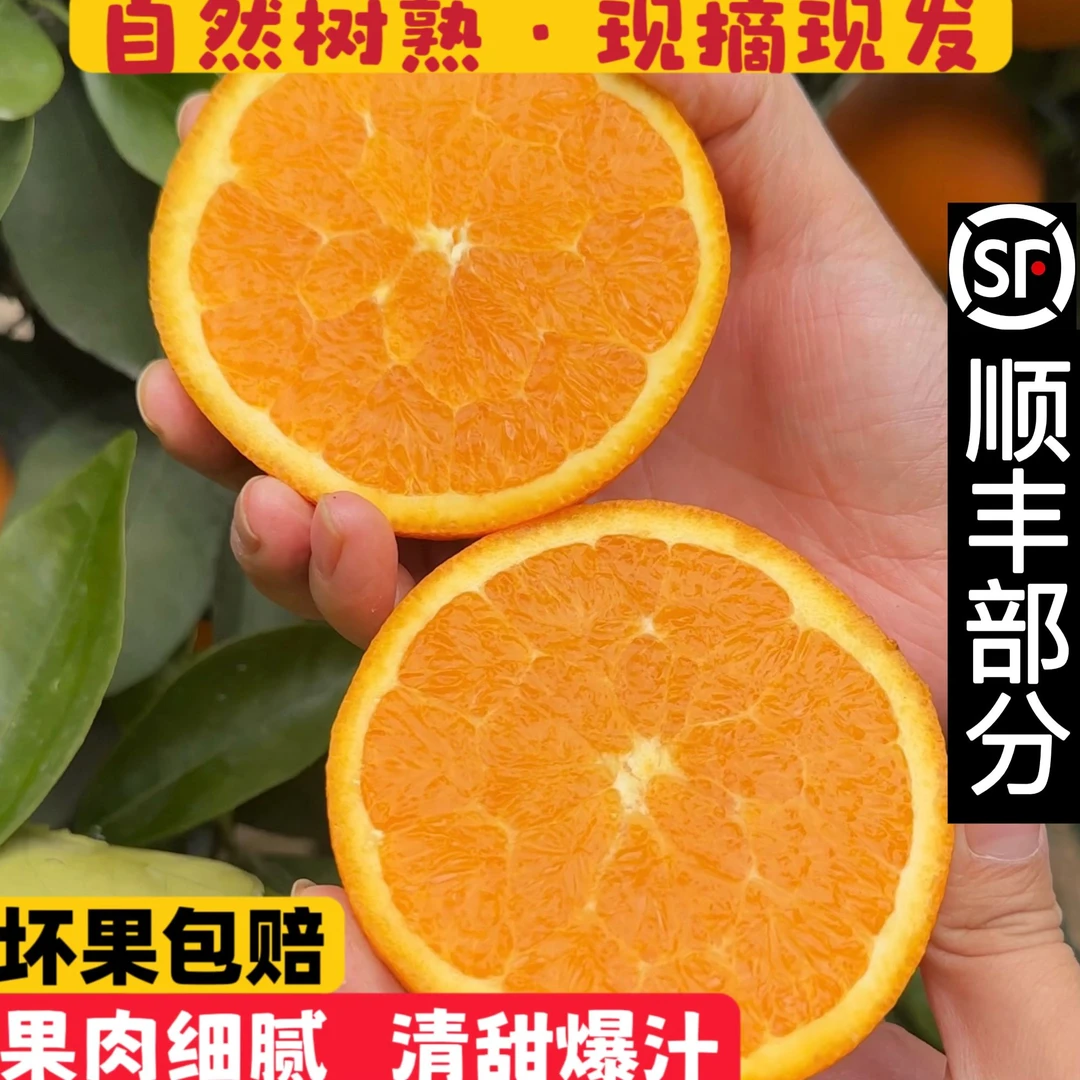 正宗伦晚脐橙现摘现发带箱5/10斤新鲜水果橙子春橙细腻鲜甜