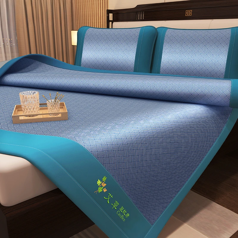 2025新款夏季艾草冰丝凉席夏天藤席草席可机洗空调软学生宿舍席子