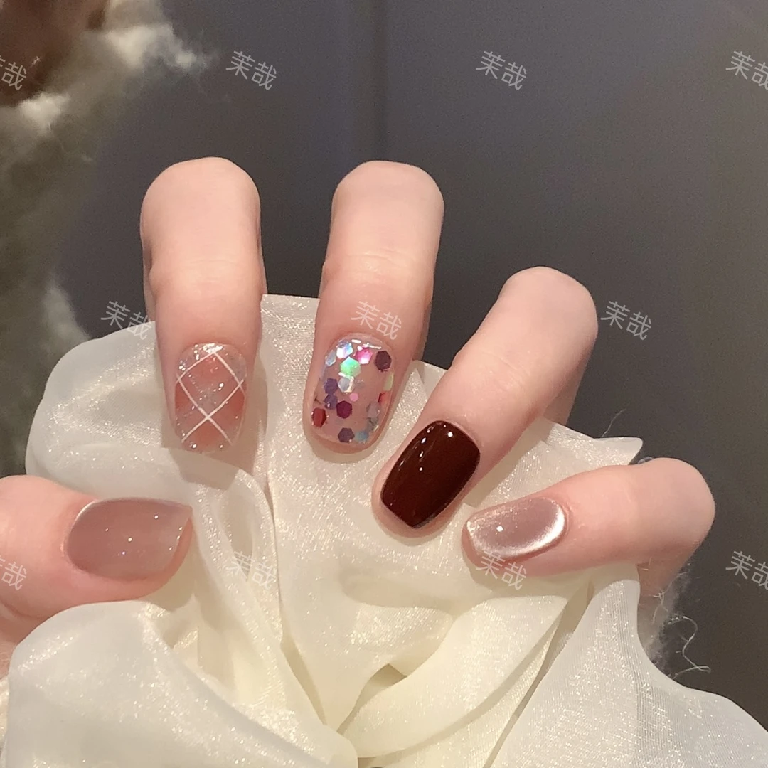 茉哉YY【水晶球】纯手工定制美甲可拆卸穿戴甲A3374