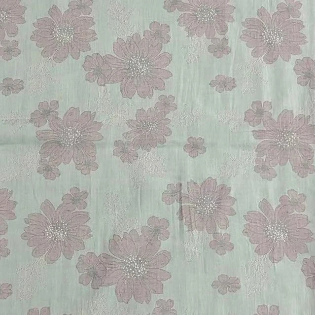 雏菊 蓝灰2.5米布头  纯棉双层纱面料 布头