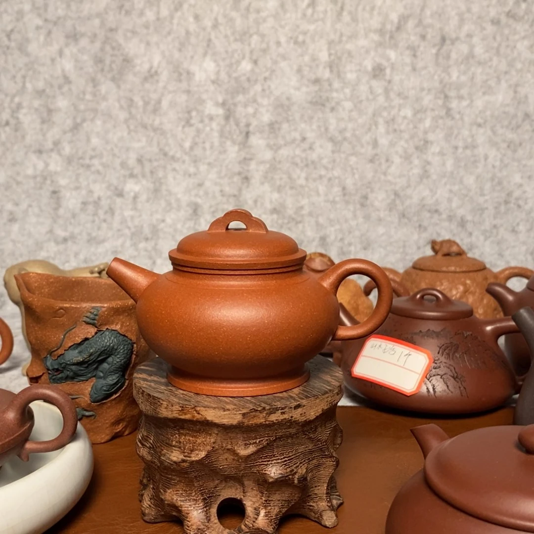 紫砂茶壶用****895纯红降云桥壶160cc