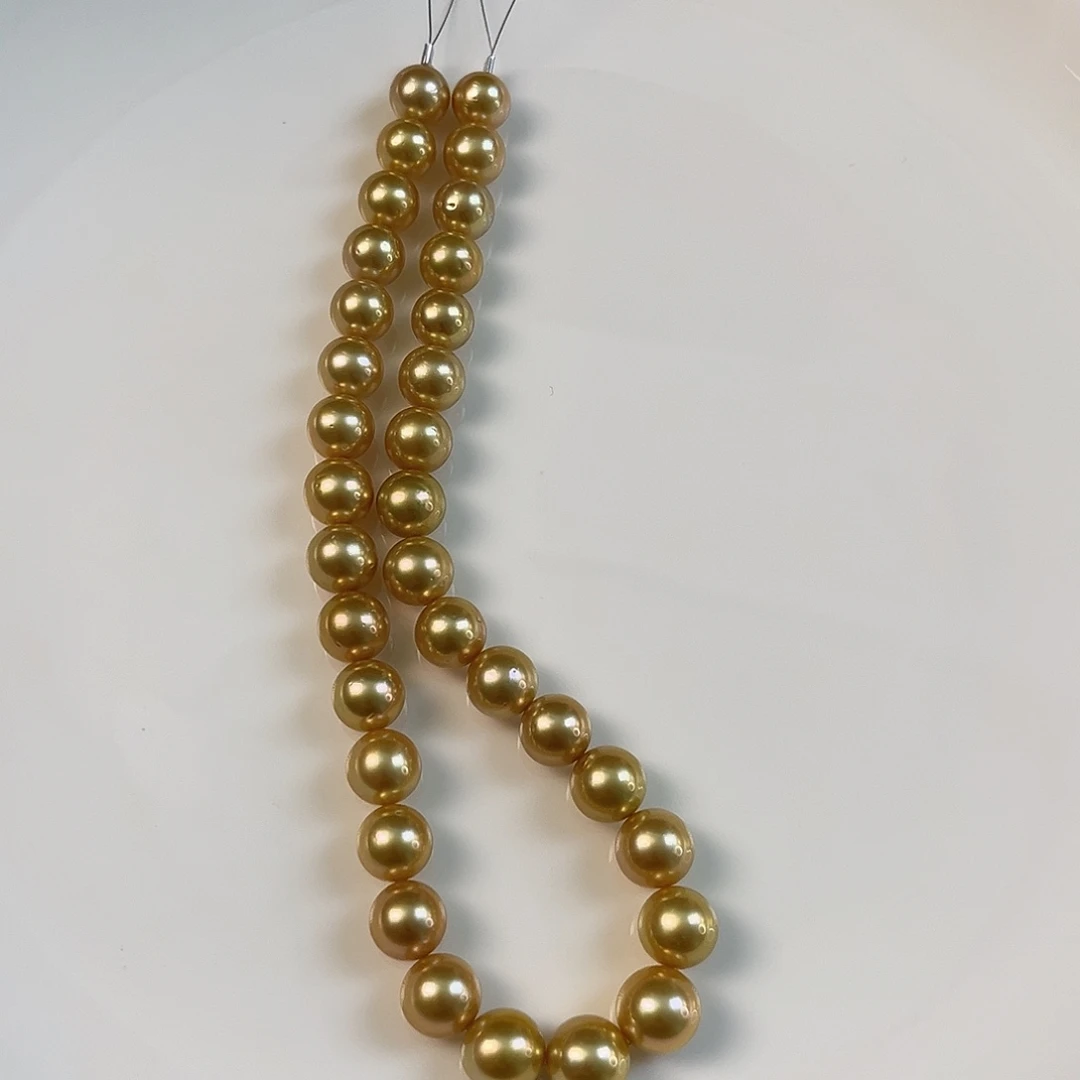 未镶嵌海水珍珠颈饰浓金11-13