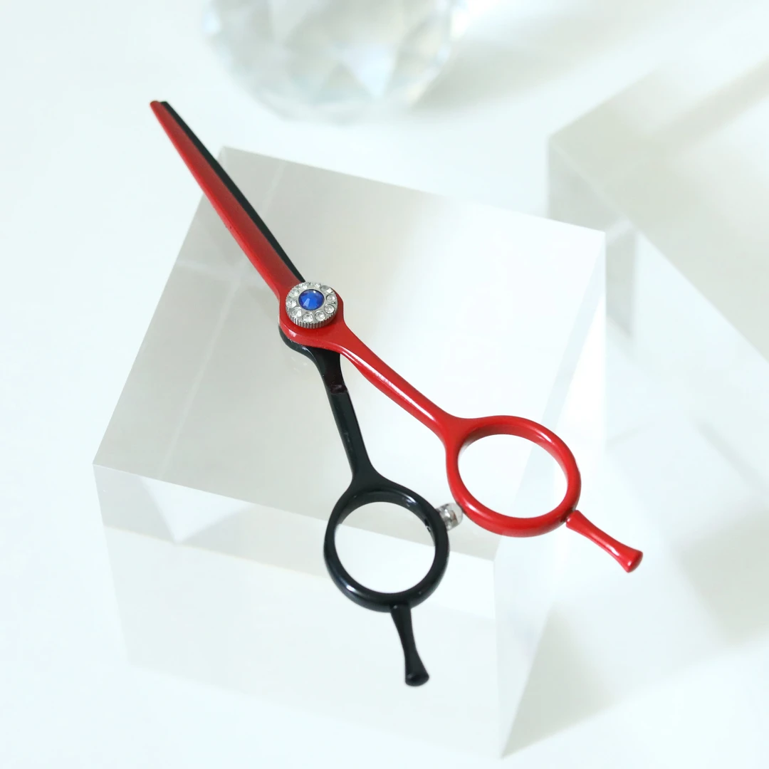 5.5inch黑红宝石窄刃平剪发廊理发师美发剪剪刀工具剪子理发剪