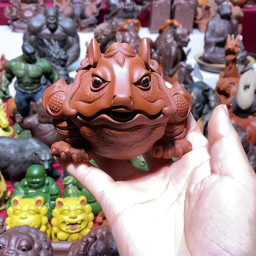茶宠紫砂宜兴紫砂马蟾