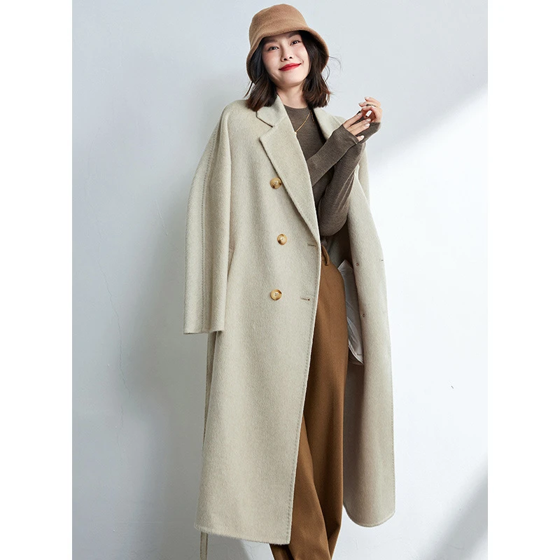 欧品荟羊驼绒大衣真丝气质时尚高级感双面呢羊毛外套女冬季经典10