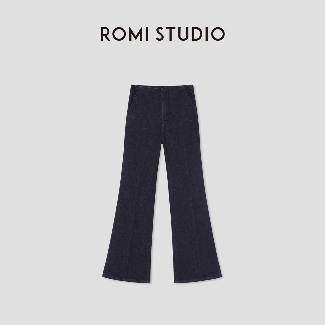ROMI STUDIO“都市休闲”长绒棉绳染微喇修身牛仔裤 RWBWX41505