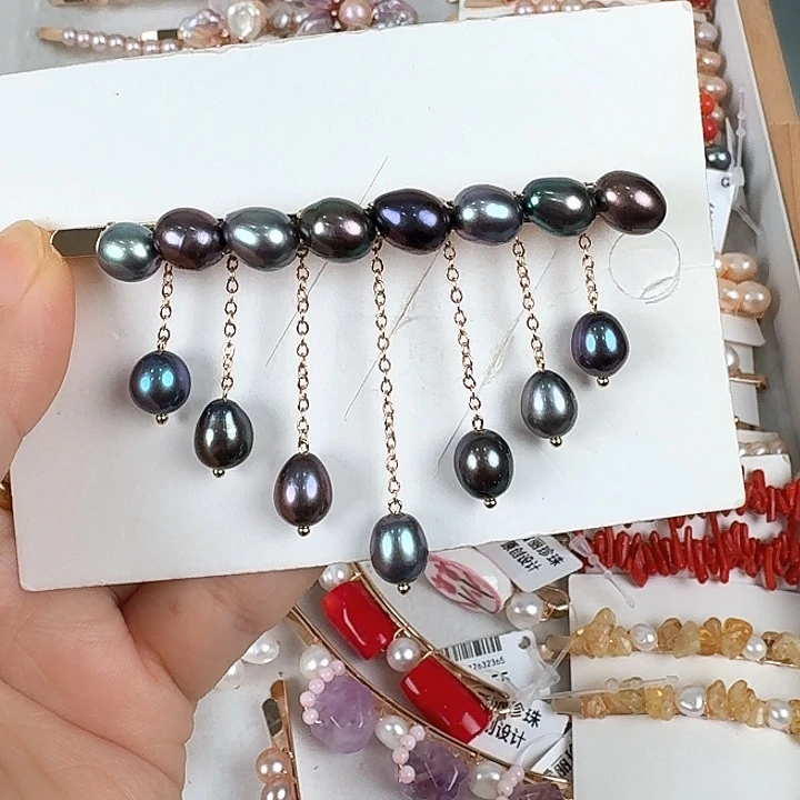 淡水珍珠发饰未镶嵌