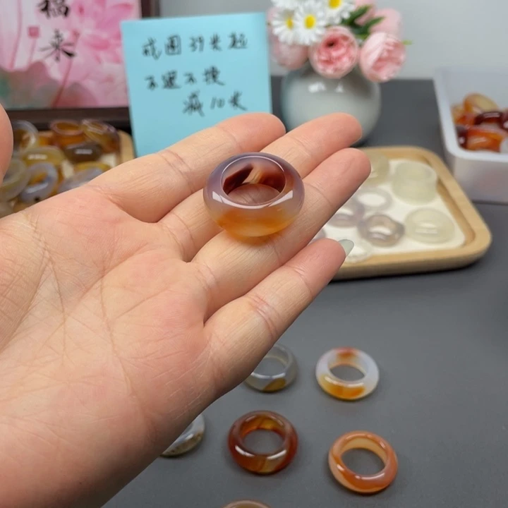 未镶嵌戒指玛瑙/玉髓双*双