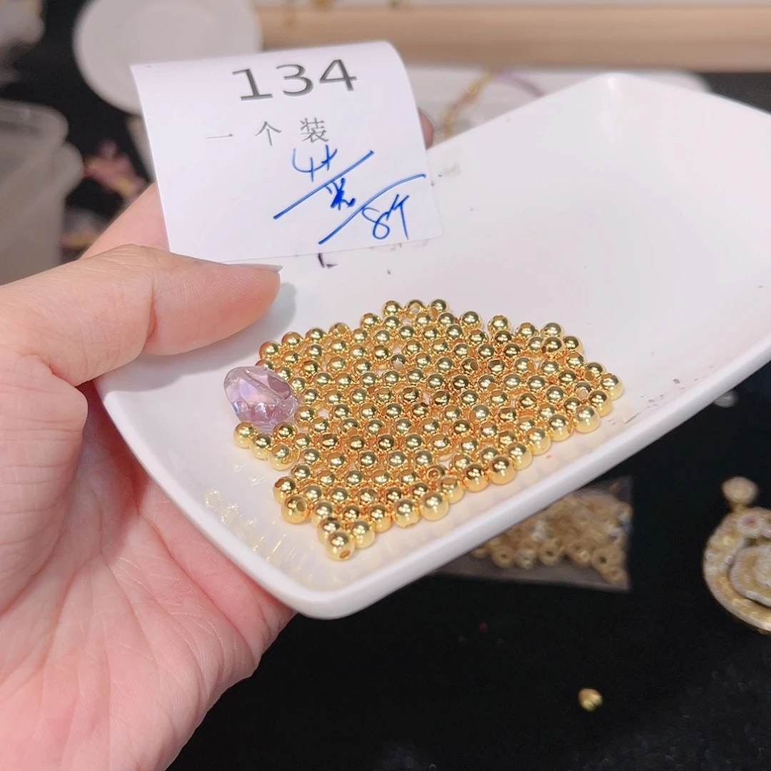 水晶珠宝半成品银S925镀金镶嵌134