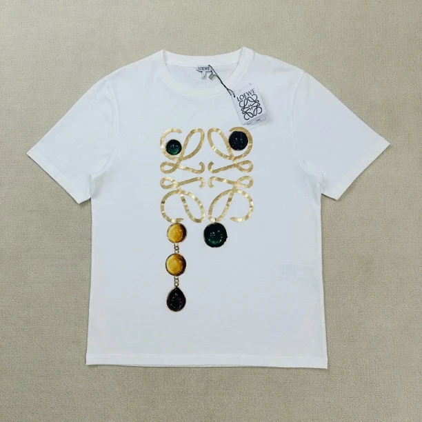 未使用 LOEWE/罗意威 印花logo短袖/L码/WL1722