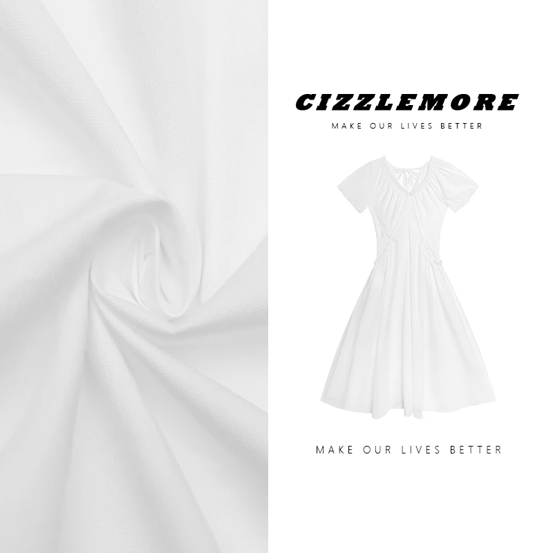 【爱丽丝甜梦】法式优雅泡泡袖V领茶歇裙收腰显瘦长款连衣裙女